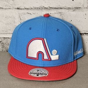 Mitchell & Ness Quebec Nordiques Fitted Hat 7 5/8 NHL Vintage Logo Cap